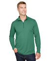 Team 365 Embroidered Men's Zone Sonic Heather Performance Quarter-Zip Thumb