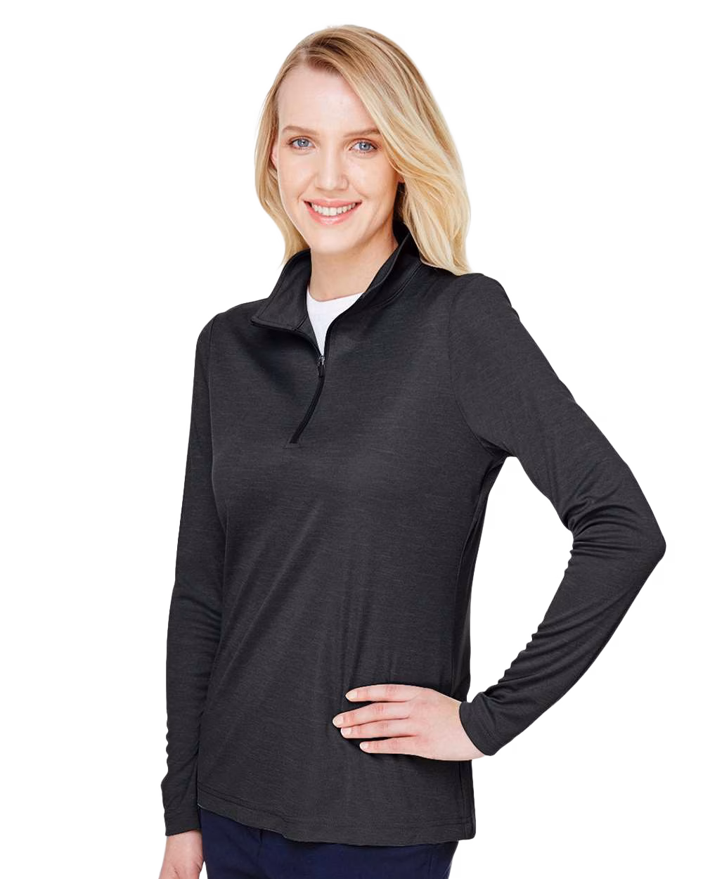 Team 365 Embroidered Women's Zone Sonic Heather Performance Quarter-Zip