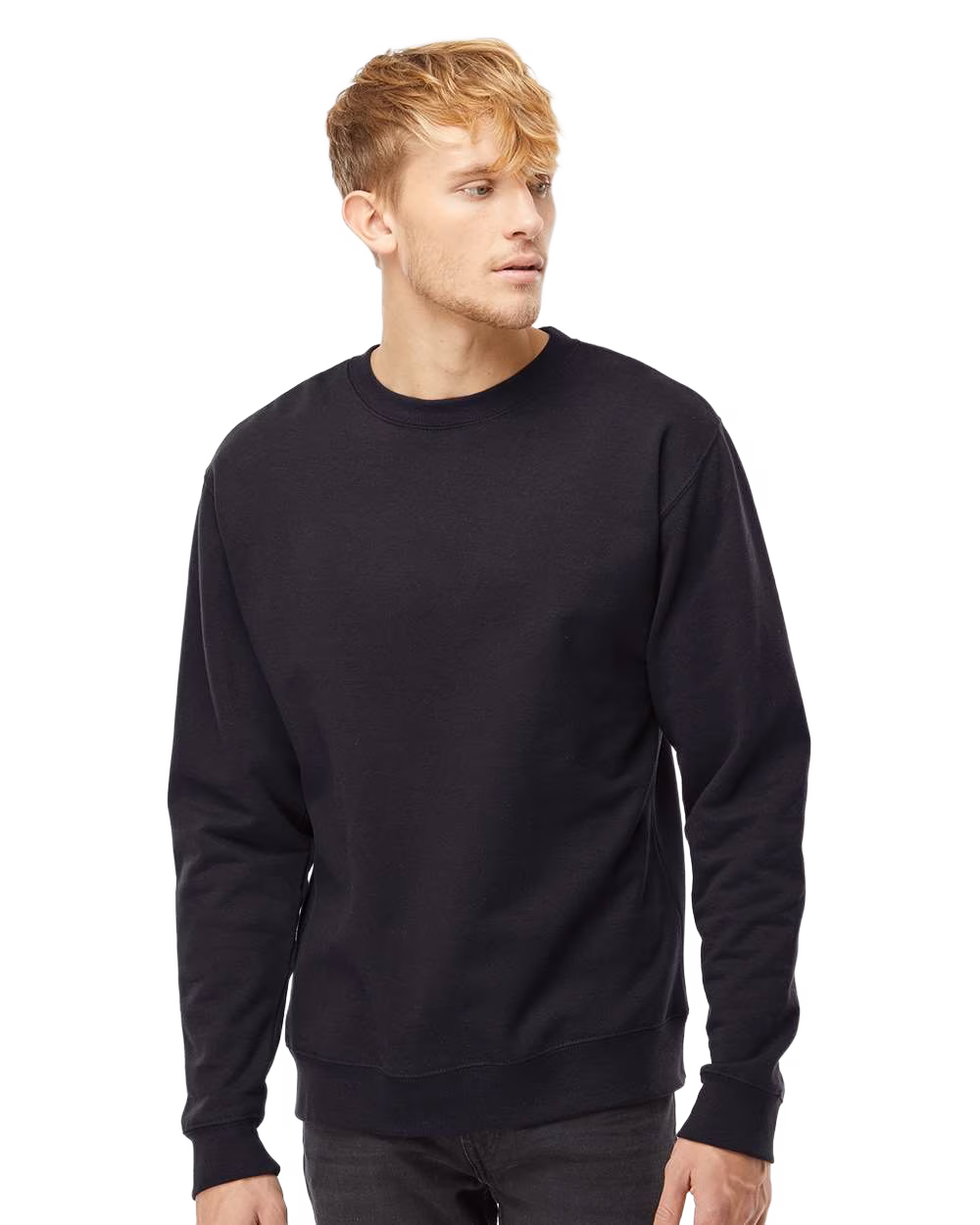 Independent Trading Co. Embroidered Men's Midweight Crewneck Sweatshirt Image - Independent Trading Co. Embroidered Men's Midweight Crewneck Sweatshirt