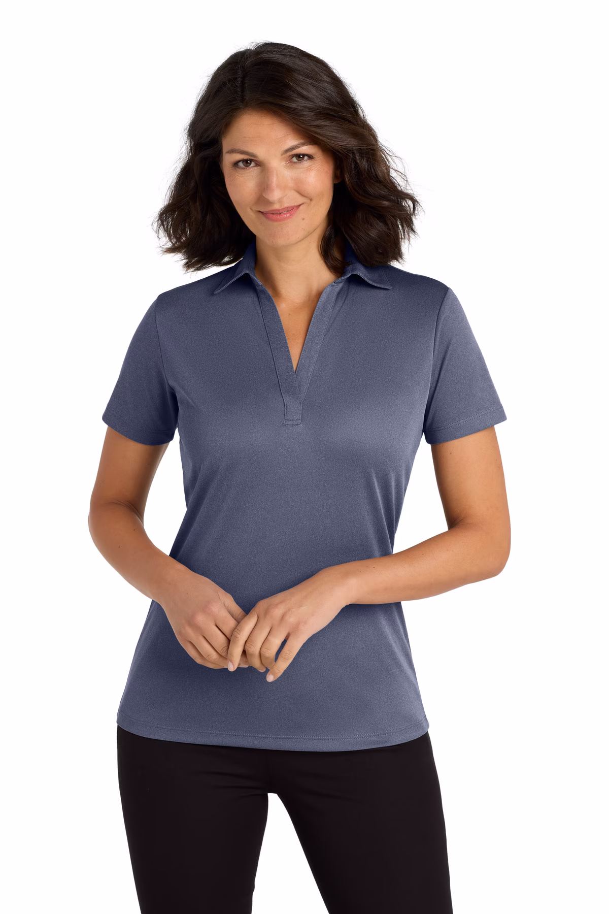 Port Authority Embroidered Women's Heathered Silk Touch Performance Polo Image - Port Authority Embroidered Women's Heathered Silk Touch Performance Polo