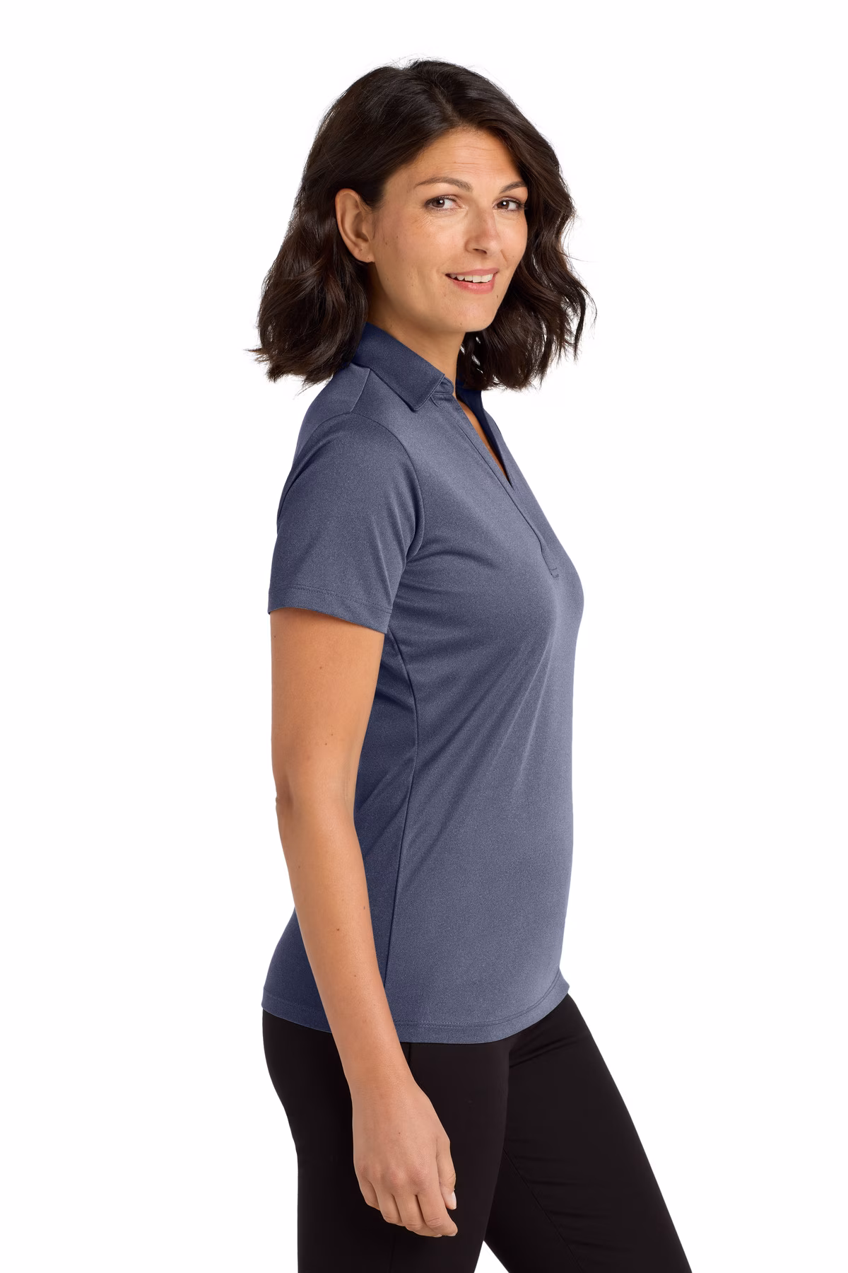Port Authority Embroidered Women's Heathered Silk Touch Performance Polo