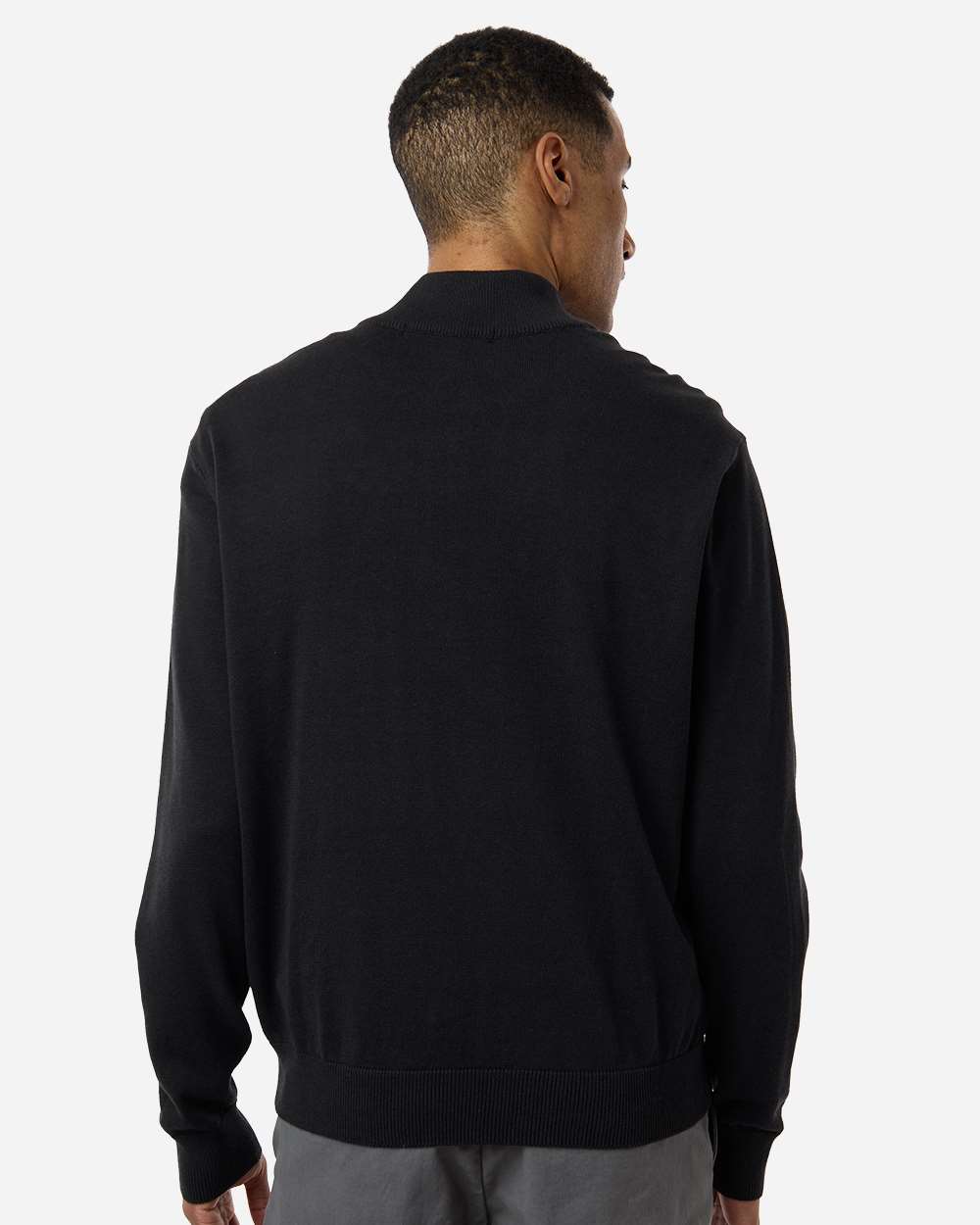 Devon and Jones Embroidered Men's Quarter-Zip Sweater