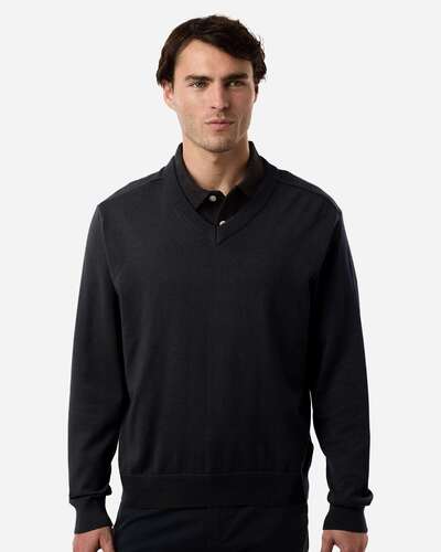 Devon & Jones Embroidered Men's V-Neck Sweater