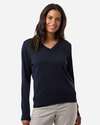Devon & Jones Embroidered Women's V-Neck Sweater Thumb