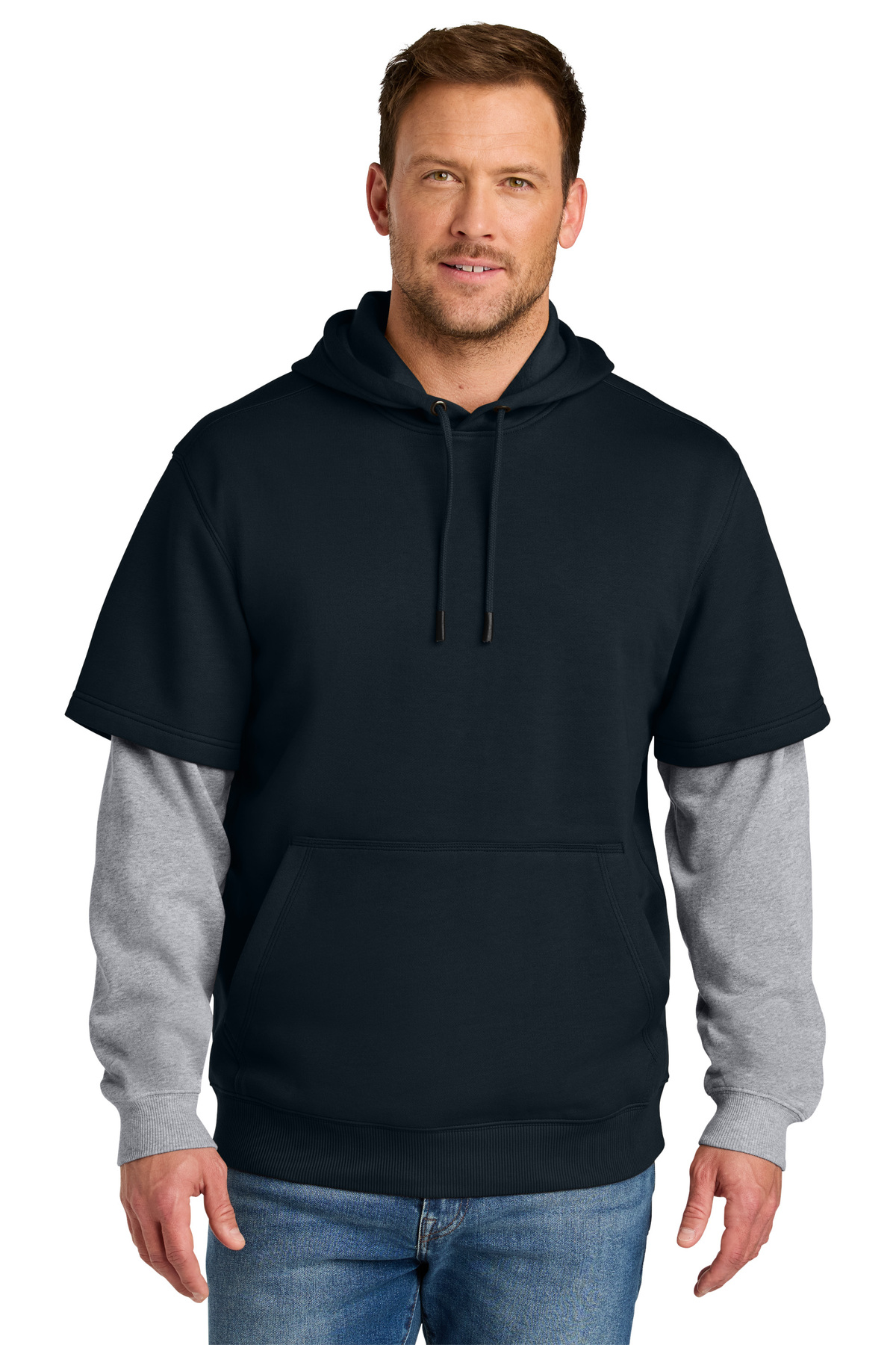 CornerStone Embroidered Tough Fleece Layered Hoodie Image - CornerStone Embroidered Tough Fleece Layered Hoodie