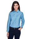 Harriton Embroidered Women's Long-Sleeve Oxford Thumb