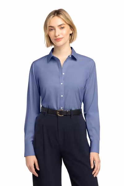 Brooks Brothers Embroidered Women's Wrinkle-Free Stretch Pinpoint