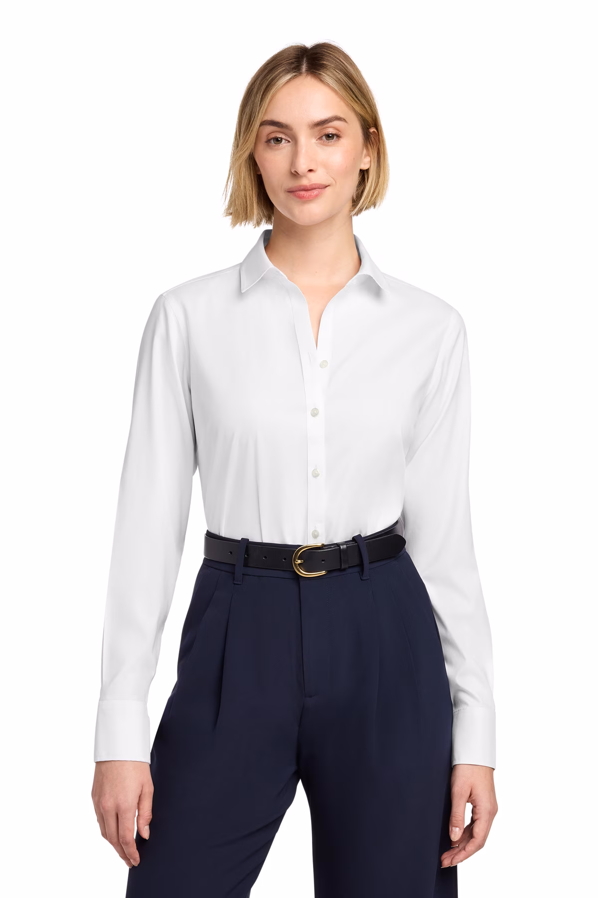 Brooks Brothers Embroidered Women's Wrinkle-Free Stretch Pinpoint Image - Brooks Brothers Embroidered Women's Wrinkle-Free Stretch Pinpoint
