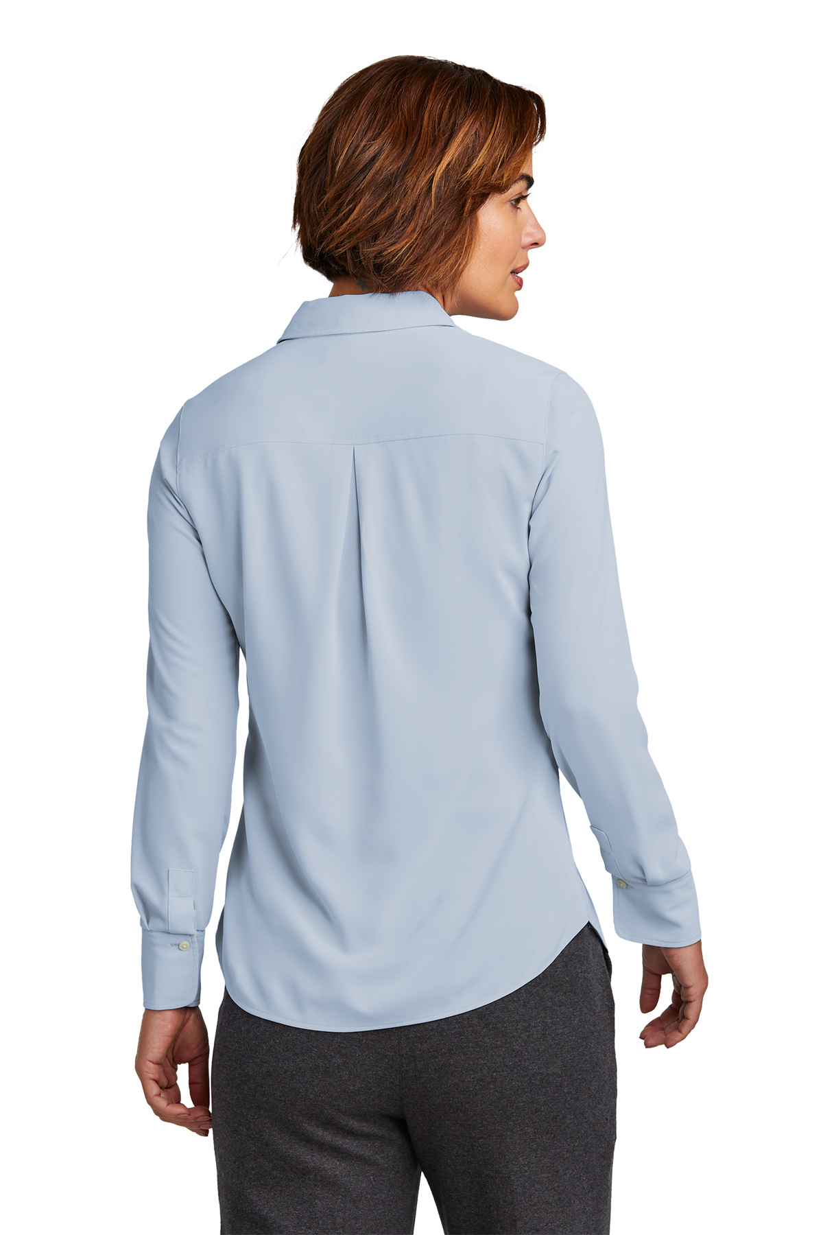 Brooks Brothers Embroidered Women's Full-Button Satin Blouse Thumb