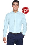 Devon & Jones Embroidered Men's Crown Collection Solid Oxford Woven Shirt Thumb