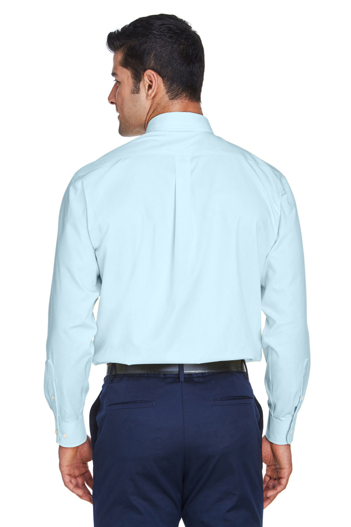 Devon & Jones Embroidered Men's Crown Collection Solid Oxford Woven Shirt