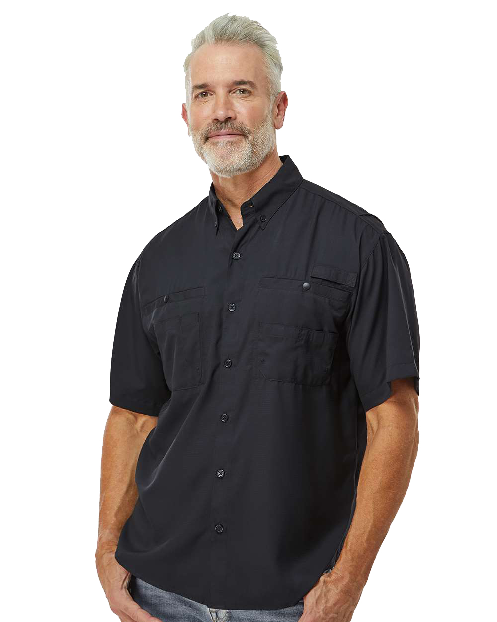【ANGLAN】Pigment Nylon Fishing Half Shirt Paragon Embroidered Men's Hatteras Performance Short Sleeve