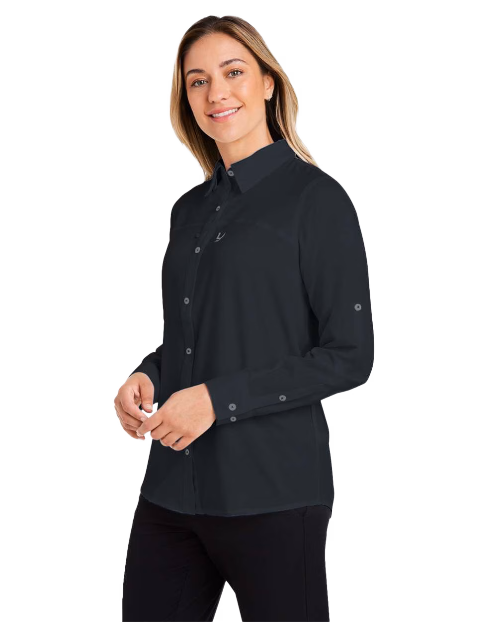 HUK Women's Tide Point Embroidered Long Sleeve Shirt