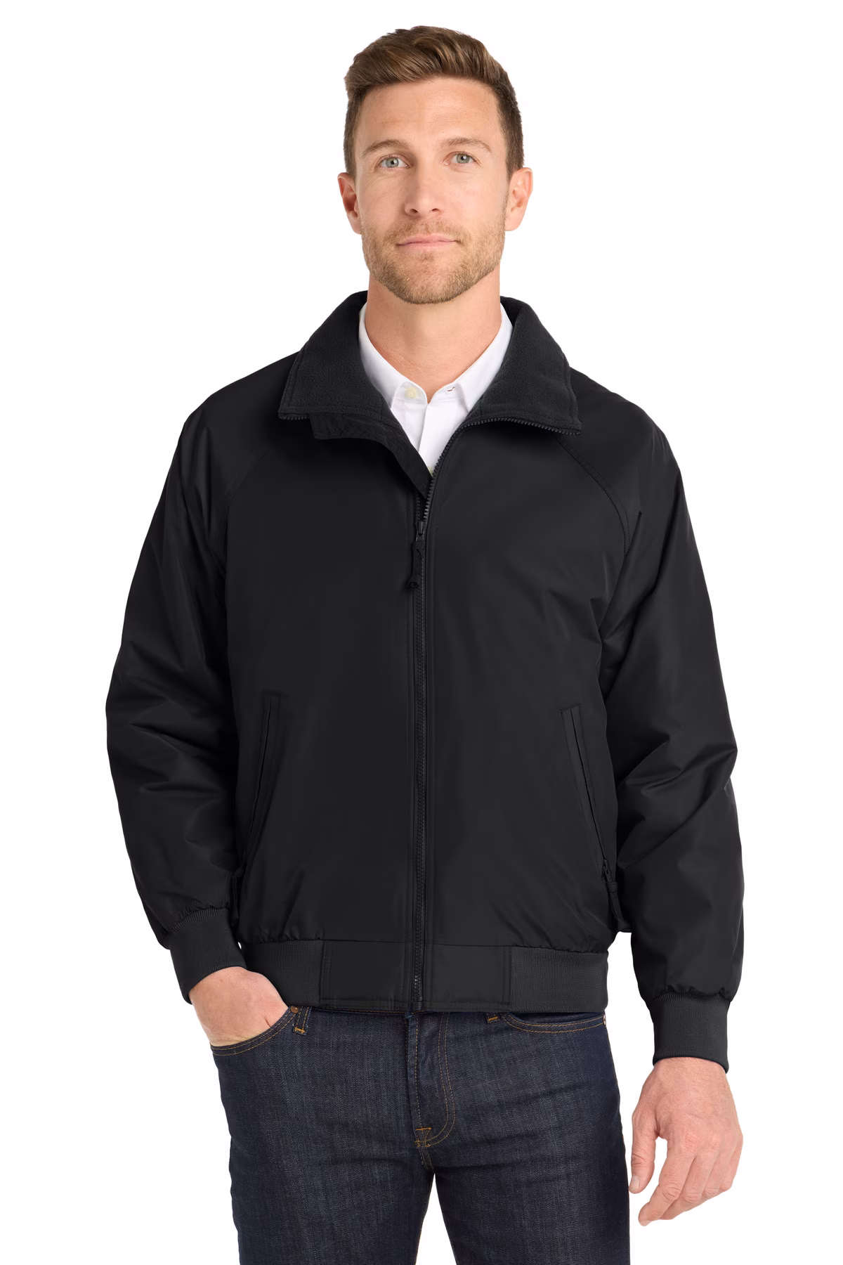 Port Authority Embroidered Men's Fleece Lined 3 Season Zip Jacket Image - men's coats,mens coats,mens jackets,men's jackets,male's jackets,men outerwears,men's outerwears,mens outerwears, work coats,work jackets,workwear,work wear,three season jackets,three season coats,,Black ,Green,Navy,Khaki,Red