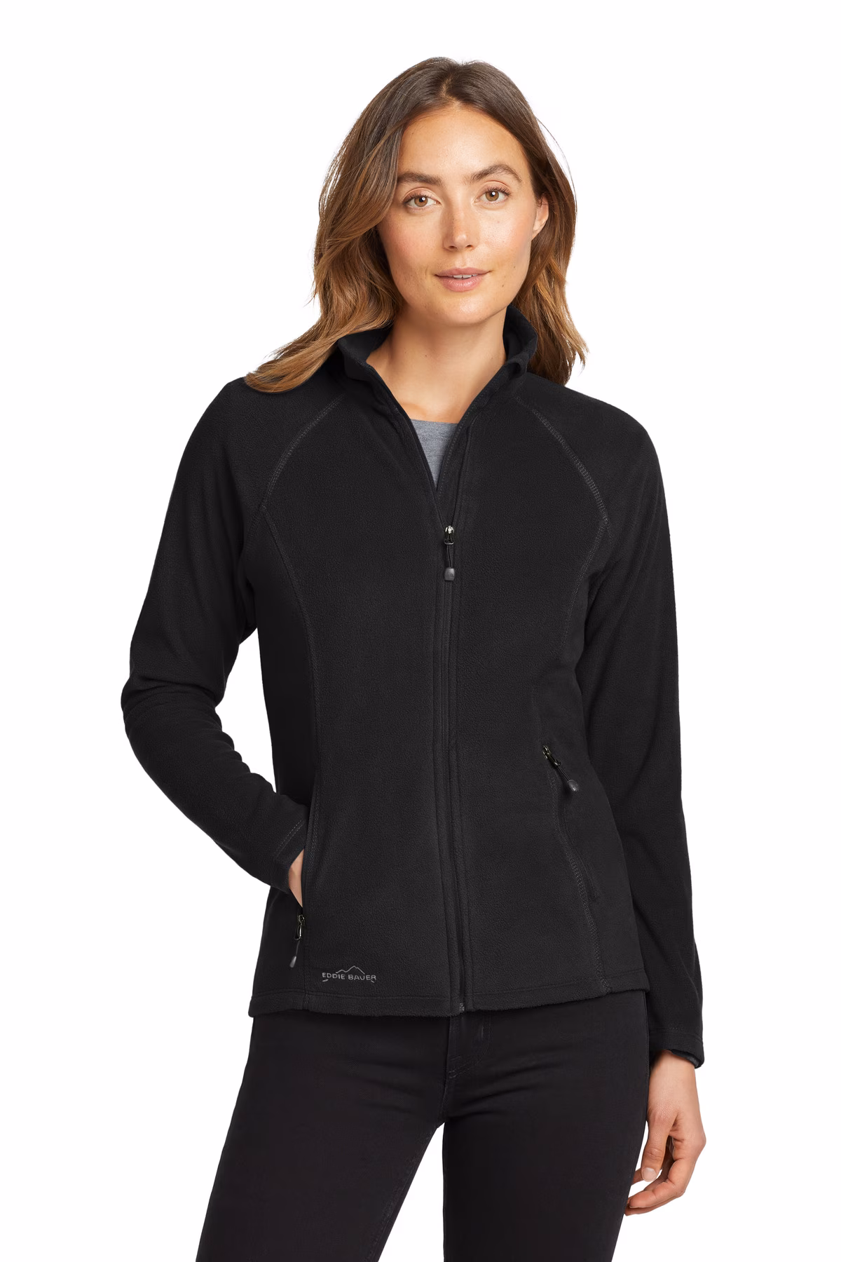 Eddie Bauer  Embroidered Women's Full-Zip Microfleece Jacket Image - Eddie Bauer Ladies Full-Zip Microfleece Jacket
