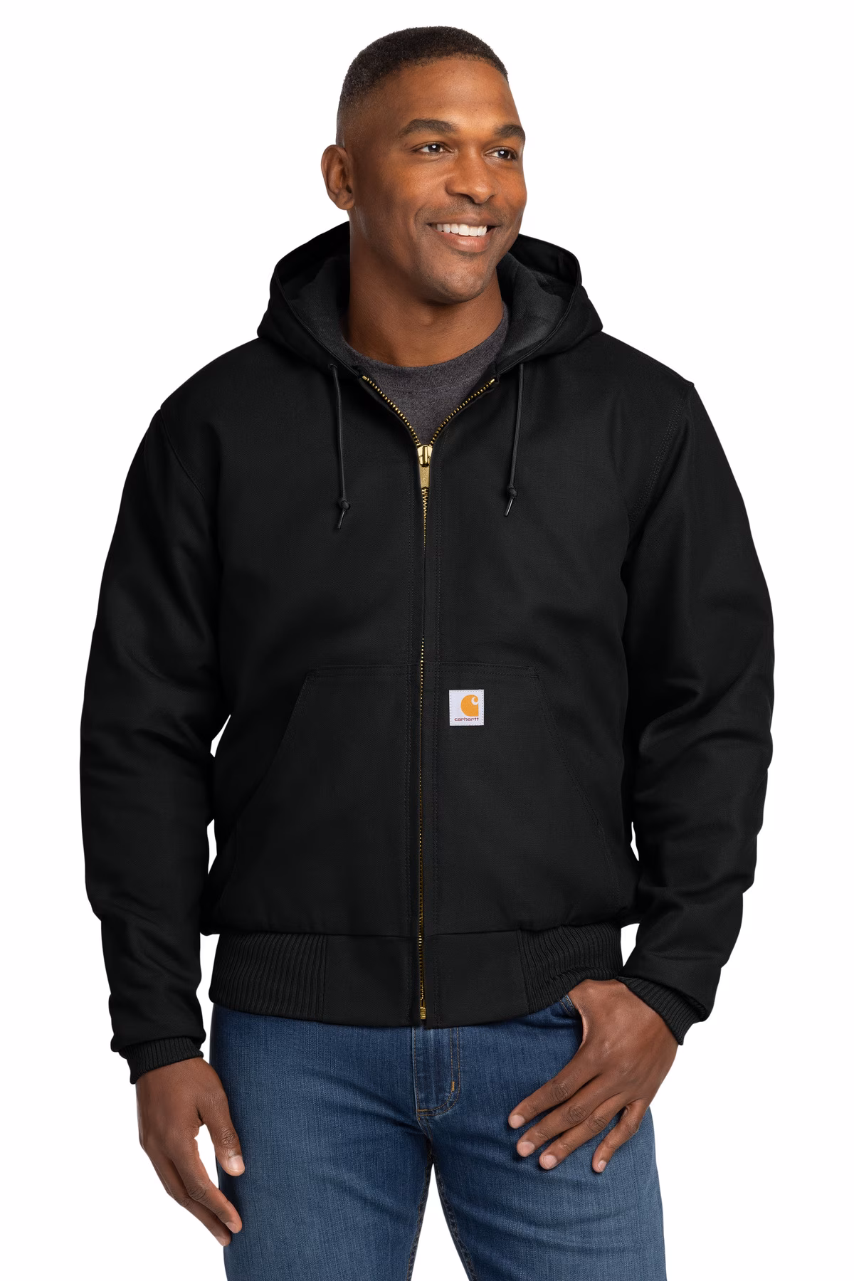 Carhartt Embroidered Men's Quilted-Flannel-Lined Duck Active Jacket Image - Carhartt Embroidered Quilted-Flannel-Lined Duck Active Jacket; workwear; CTSJ140