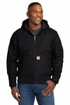 Carhartt Embroidered Men's Quilted-Flannel-Lined Duck Active Jacket Thumb