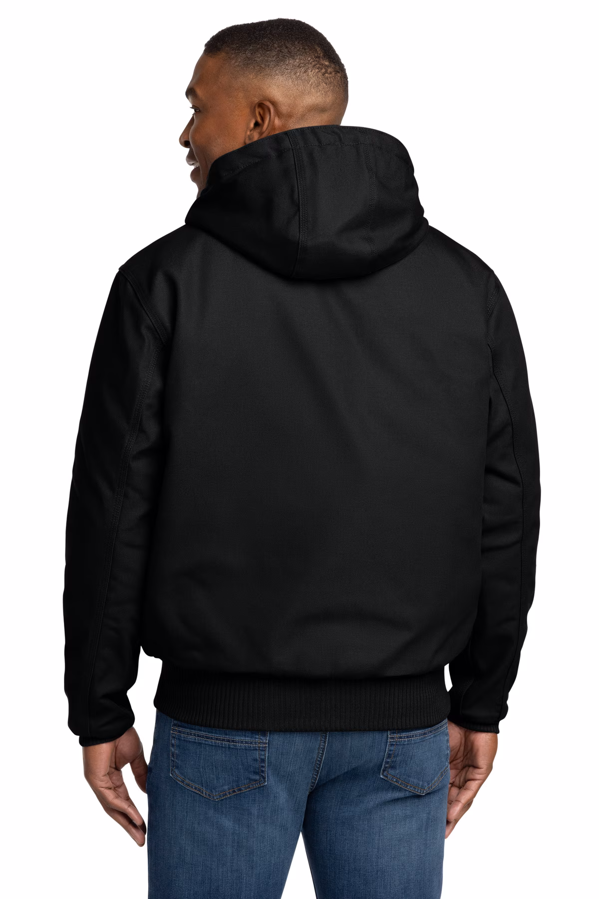 Carhartt Embroidered Men's Quilted-Flannel-Lined Duck Active Jacket