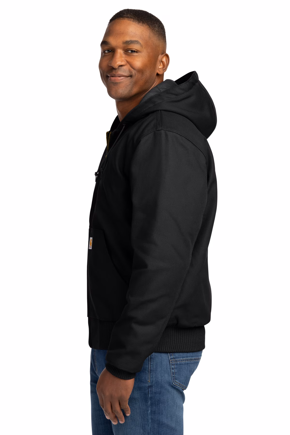 Carhartt Embroidered Men's Quilted-Flannel-Lined Duck Active Jacket