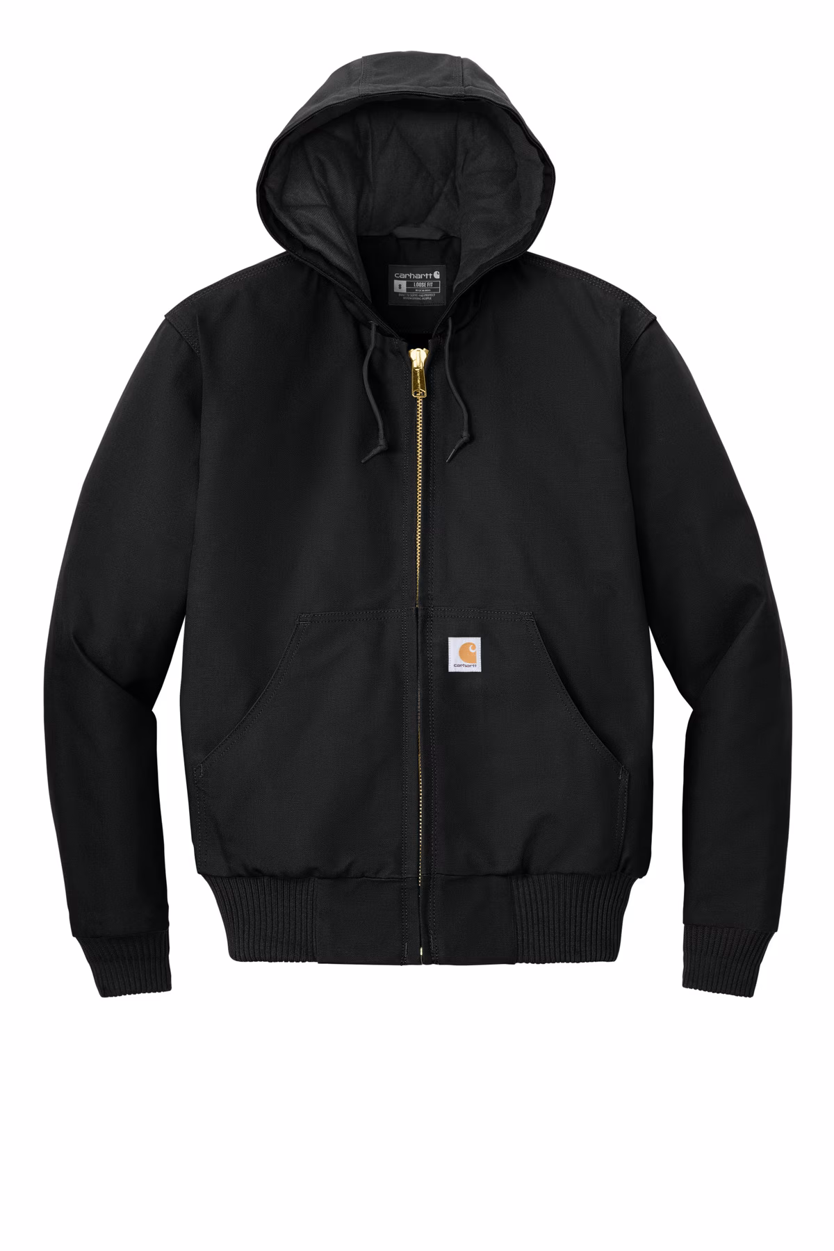 Carhartt Embroidered Men's Quilted-Flannel-Lined Duck Active Jacket