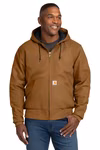 Carhartt Embroidered Men's Quilted-Flannel-Lined Duck Active Jacket Thumb