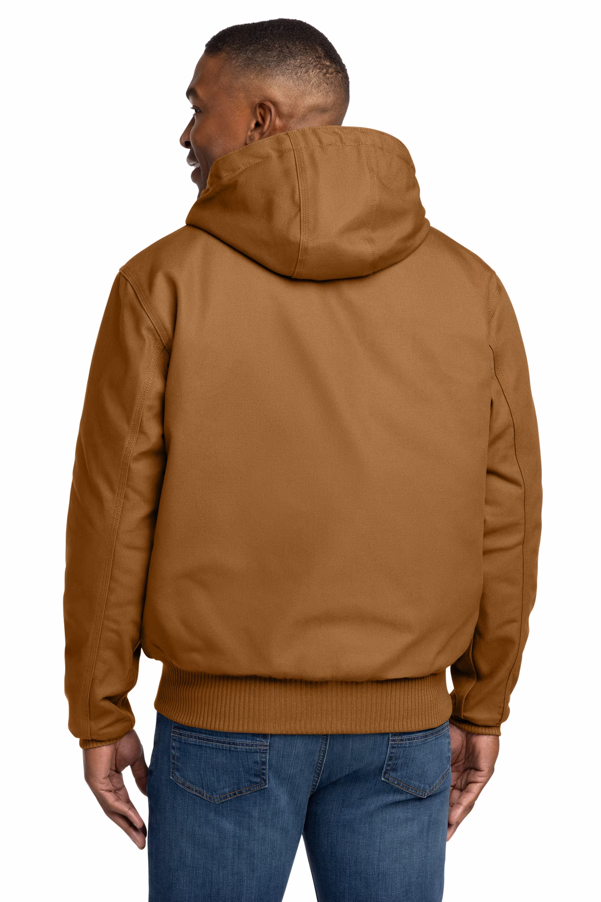 Carhartt Embroidered Men's Quilted-Flannel-Lined Duck Active Jacket