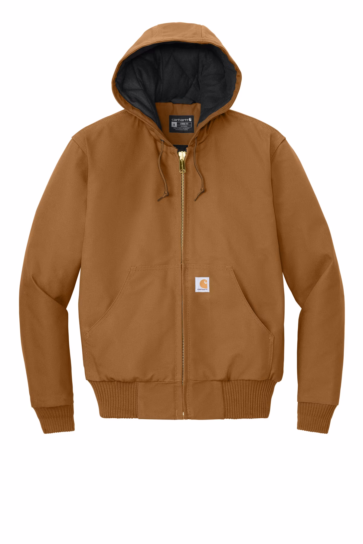 Carhartt Embroidered Men's Quilted-Flannel-Lined Duck Active Jacket