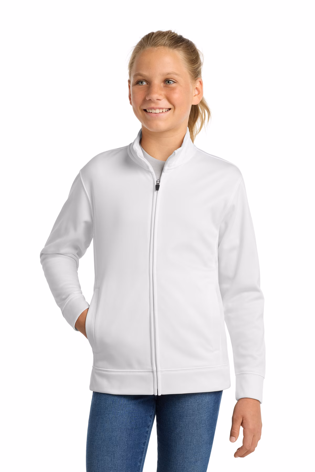 Sport-Tek Embroidered Youth Sport-Wick Fleece Full-Zip Jacket Image - Sport-Tek Embroidered Youth Sport-Wick Fleece Full-Zip Jacket