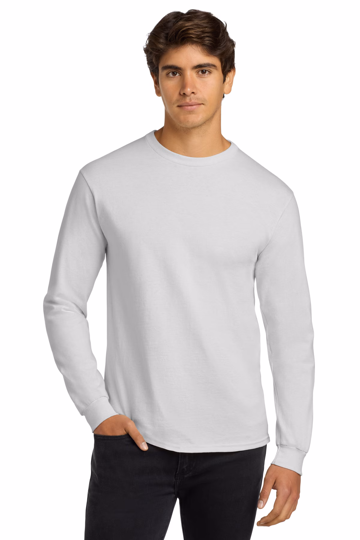 Gildan Men's Embroidered Classic Ultra Cotton Long Sleeve Tee Image - men's tshirts,mens tshirts,mens shirts,men's shirts,male shirts,male's shirts,men tshirts,men's tees,men tees,mens tees,men's t-shirts,men t-shirts,mens t-shirts,Black,Ash,White,hunter green,green,Navy,Royal,Red