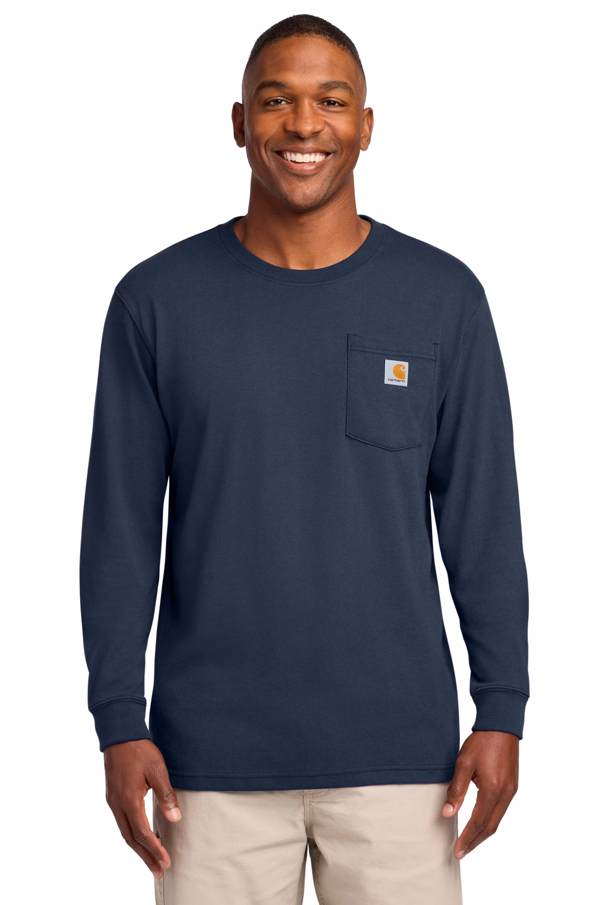 Carhartt Embroidered Men's Workwear Pocket Long Sleeve Tee Image - Carhartt Embroidered Men's Workwear Pocket Long Sleeve Tee
