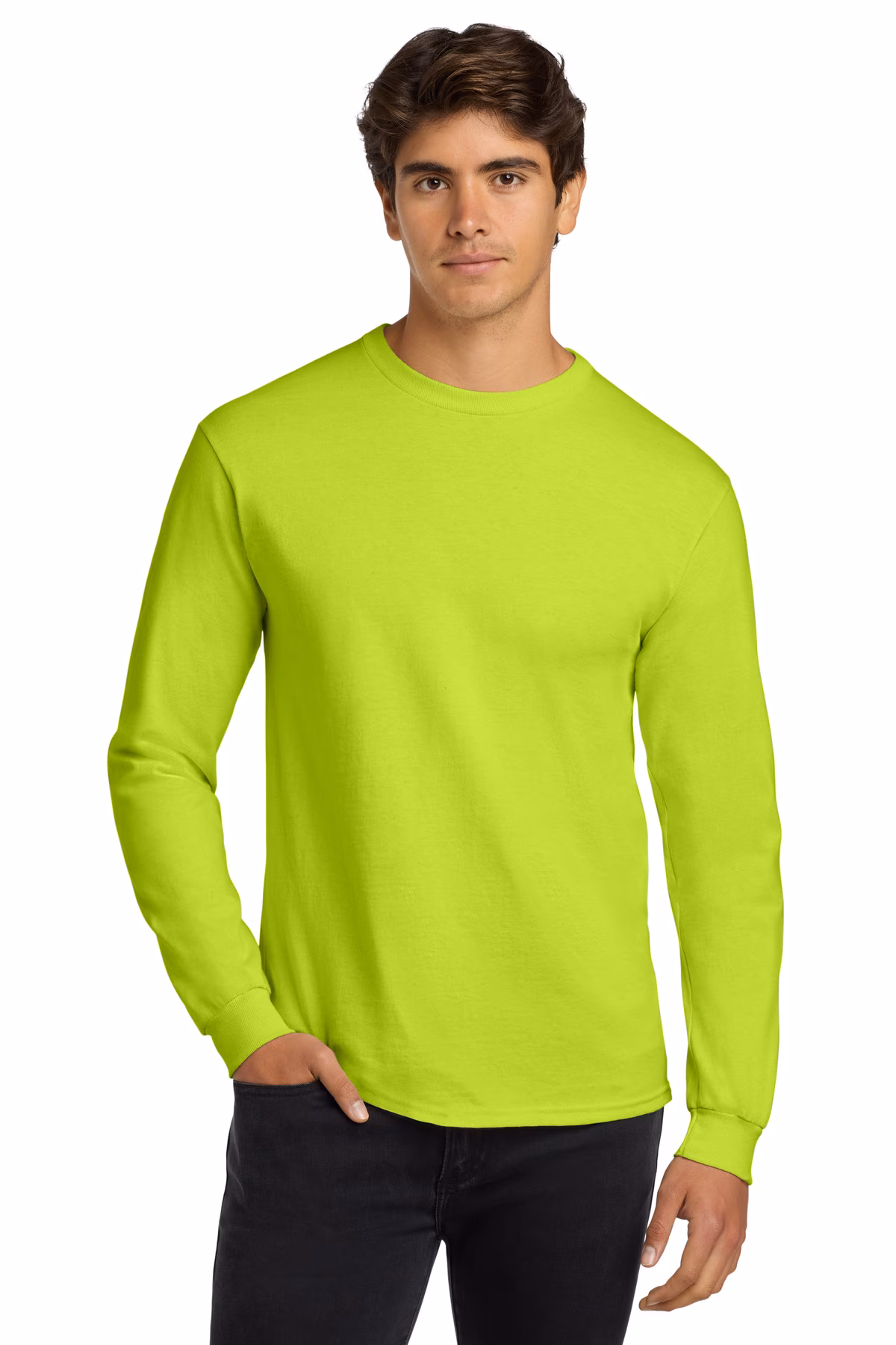 Gildan Men's Printed Classic Ultra Cotton Long Sleeve Safety Tee