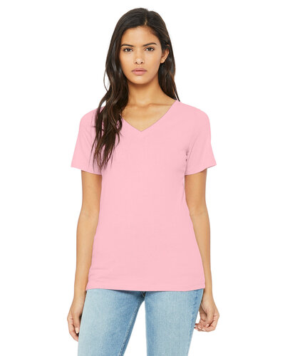 Bella + Canvas Printed Women's Relaxed Short Sleeve V-Neck Tee