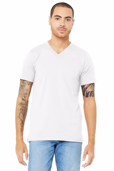 Bella+Canvas  Printed Men's Jersey Short Sleeve V-Neck Tee