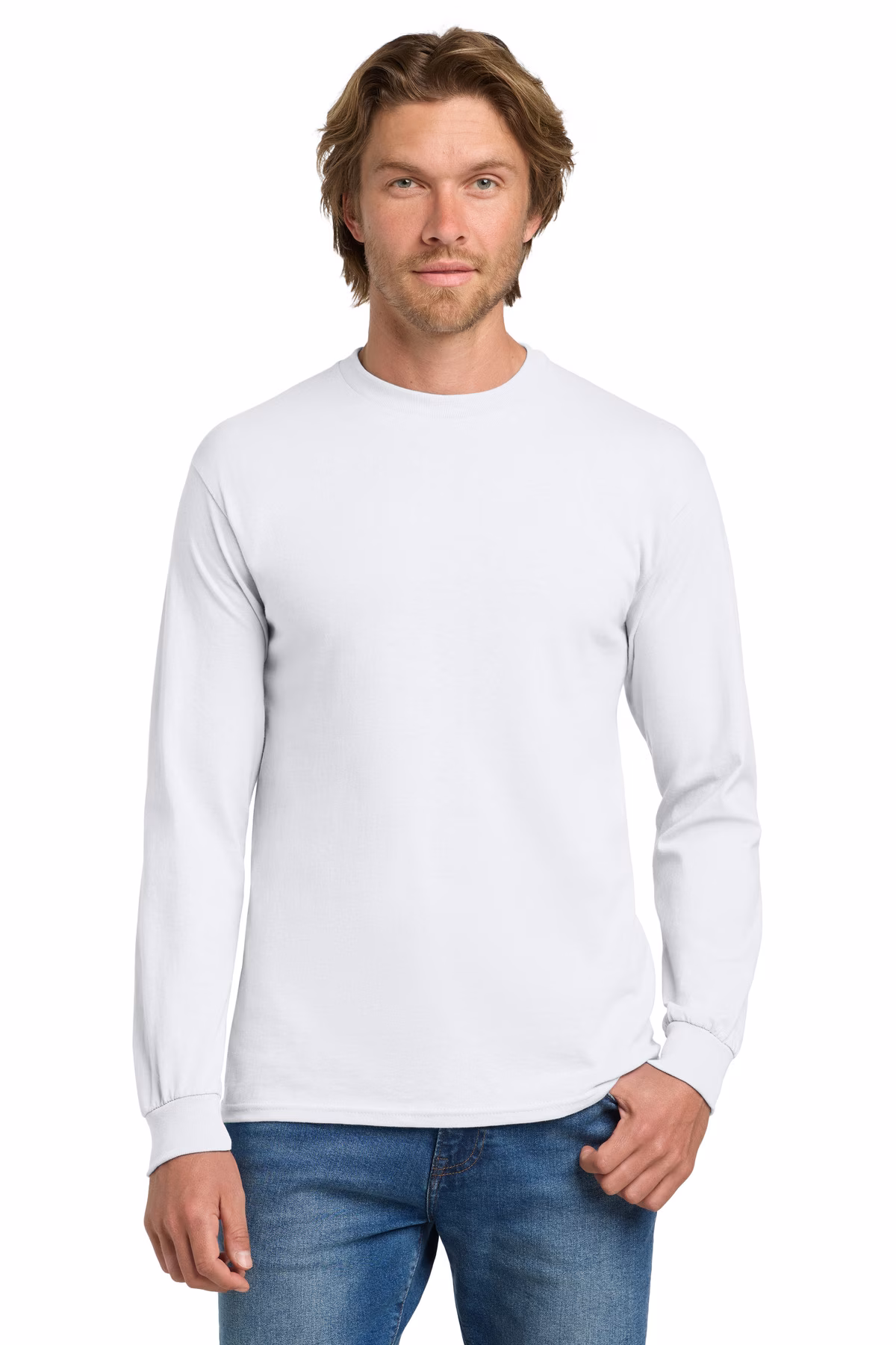 Gildan Embroidered Men's Heavy Cotton 100% Cotton Long Sleeve T-Shirt Image - Gildan - Ultra Cotton 100% Cotton Long Sleeve T-Shirt