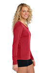 Sport-Tek Printed Women's Long Sleeve V-Neck Competitor Tee Thumb
