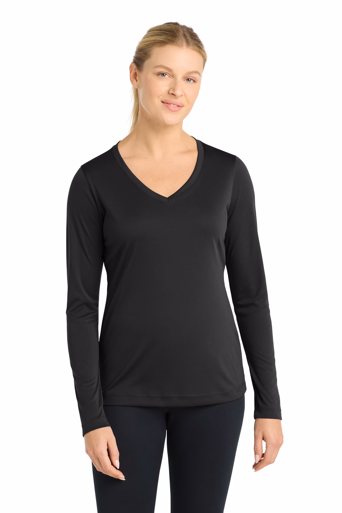 Sport-Tek Embroidered Women's Long Sleeve V-Neck Competitor Tee
