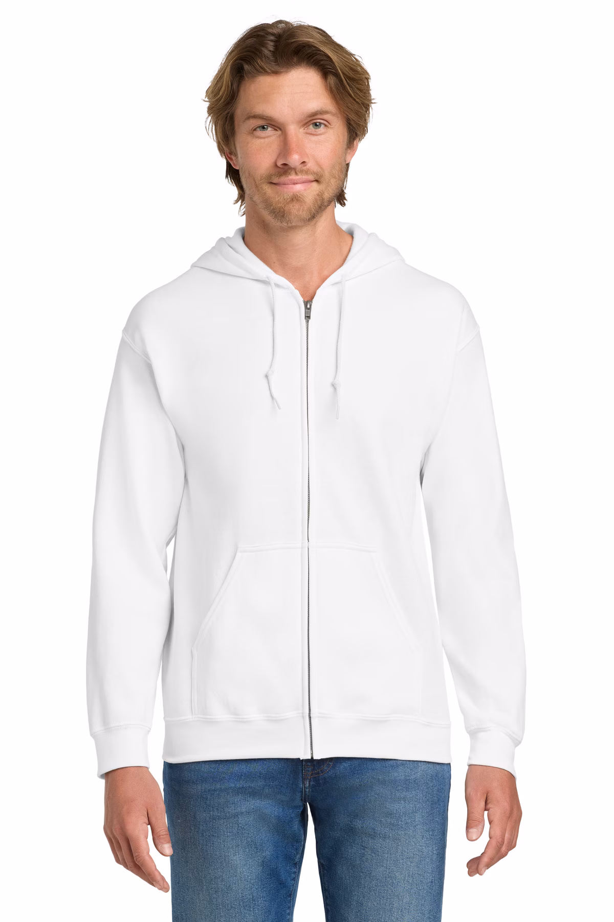 Gildan Embroidered Men's Full Zip Hooded Sweatshirt Image - men's sweatshirts,mens sweatshirts,men sweatshirts,men's hoodys,mens hoodys,mens hoodies,men hoodys,heathered grey,grey,gray,Navy,Black,Bright Royal,Red,royal