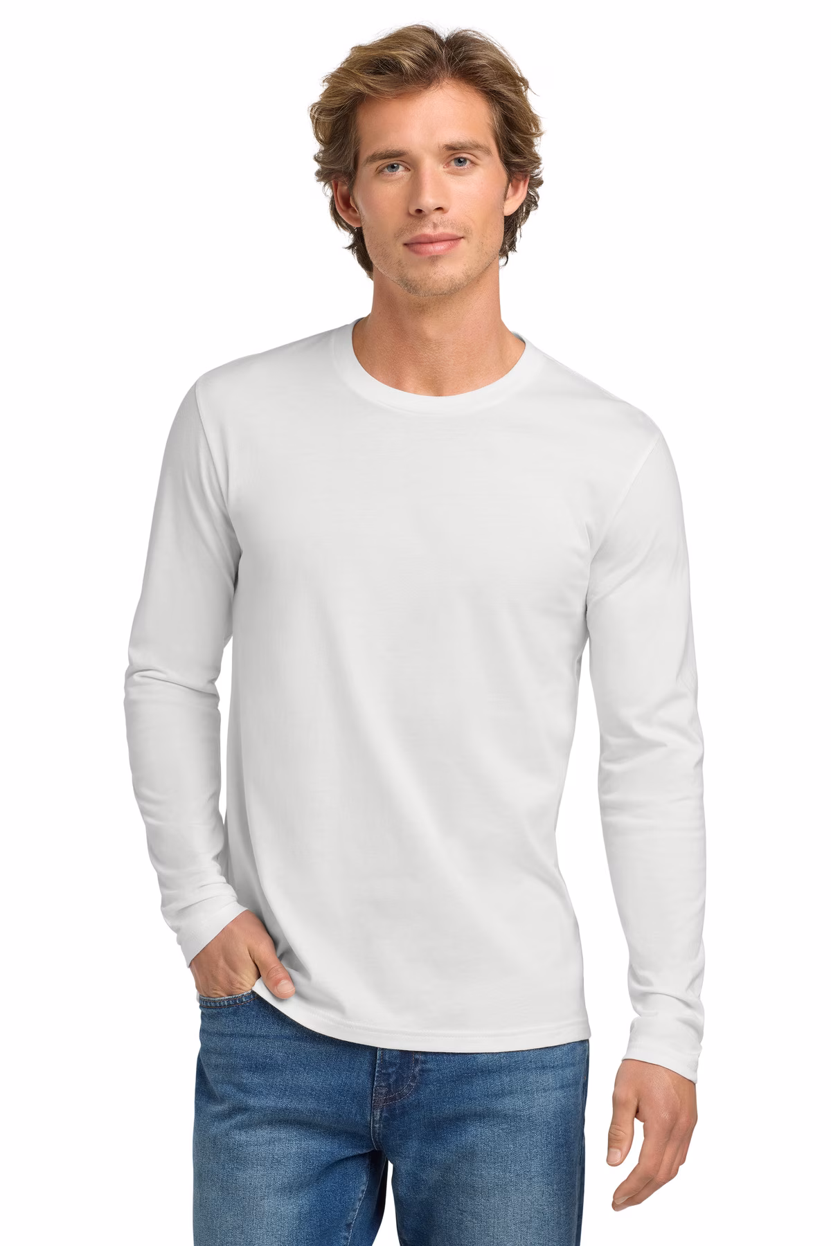 Next Level Embroidered Men's Cotton Long Sleeve Tee Image - Next Level Embroidered Men's Cotton Long Sleeve Tee