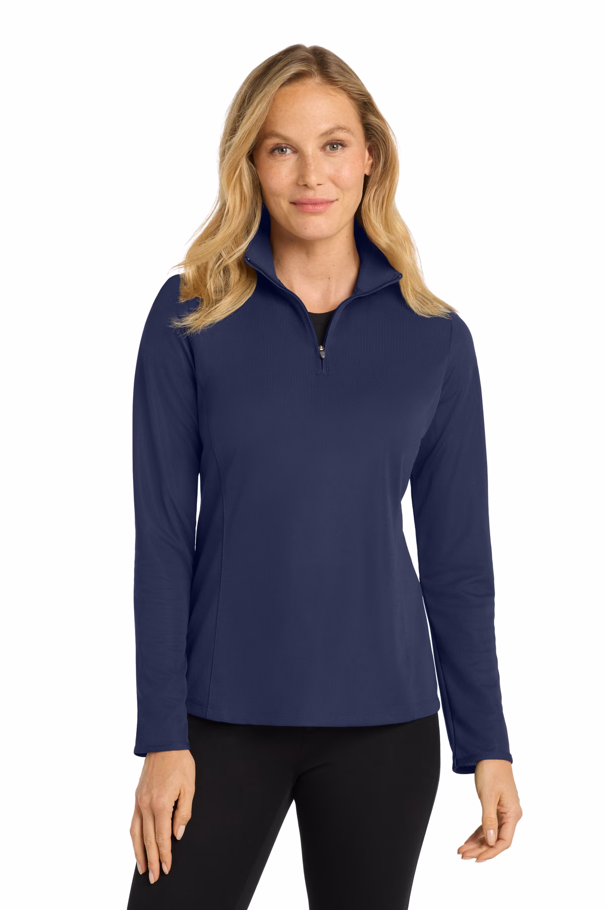 Port Authority Embroidered Women's Pinpoint Mesh 1/2-Zip Image - Port Authority Ladies Pinpoint Mesh 1/2-Zip