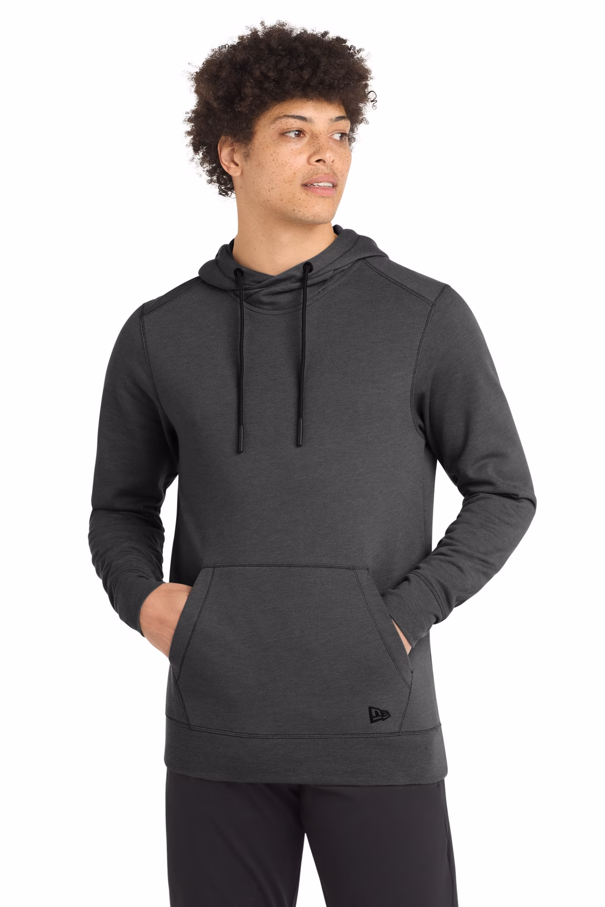 New Era Embroidered Men's Tri-Blend Fleece Pullover Hoodie Image - New Era Tri-Blend Fleece Pullover Hoodie; custom embroidered hoodie; NEA510