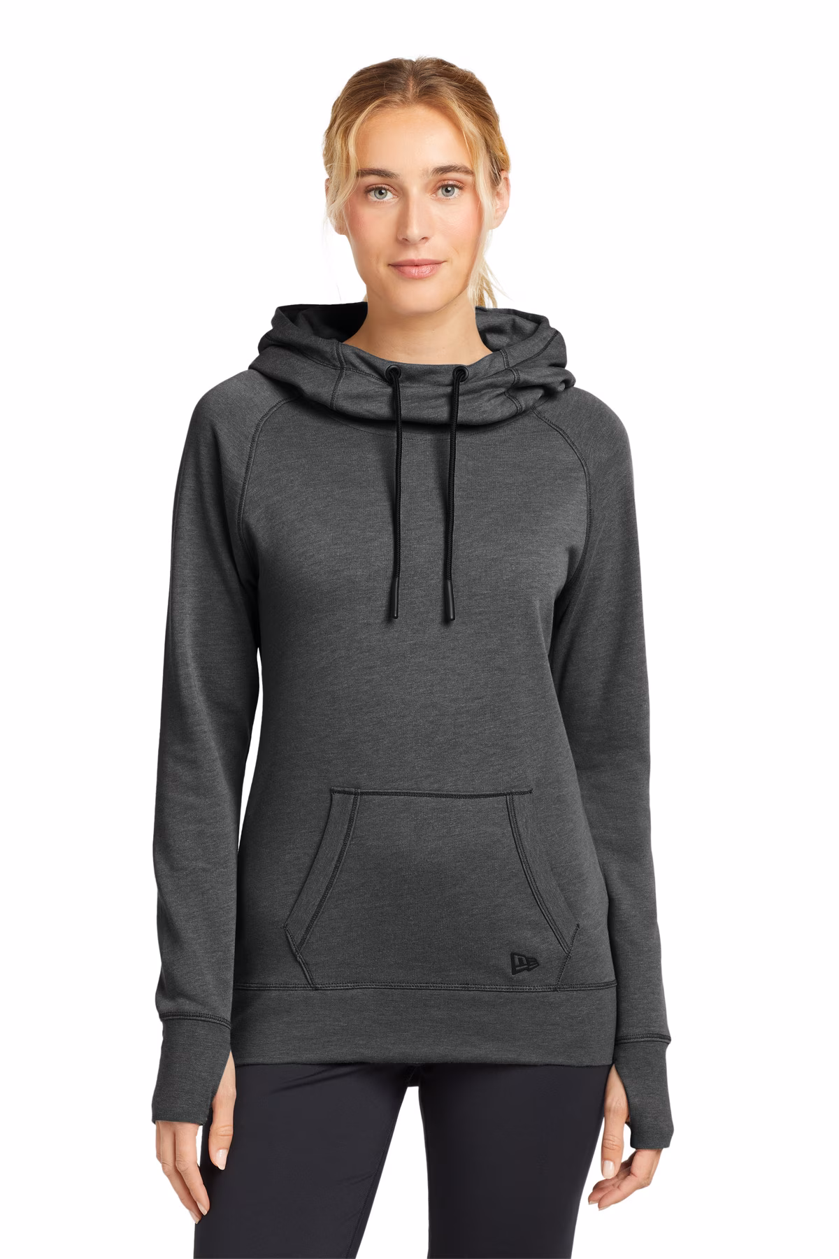 New Era Embroidered Women's Tri-Blend Fleece Pullover Hoodie Image - New Era Ladies Tri-Blend Fleece Pullover Hoodie; tri-blend; custom embroidered hoodie; LNEA510