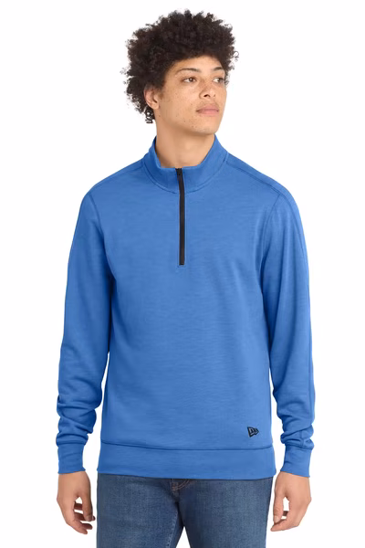 New Era Embroidered Men's 1/4-Zip Pullover Tri-Blend Sweatshirt