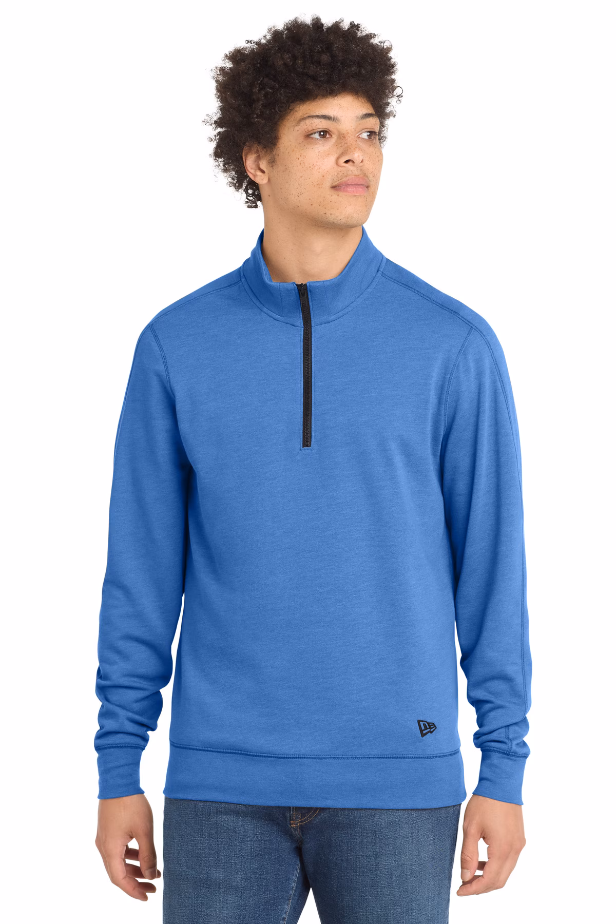 New Era Embroidered Men's 1/4-Zip Pullover Tri-Blend Sweatshirt