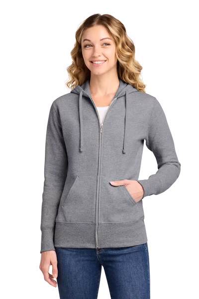 Port & Company Embroidered Women's Core Fleece Full-Zip Hooded Sweatshirt