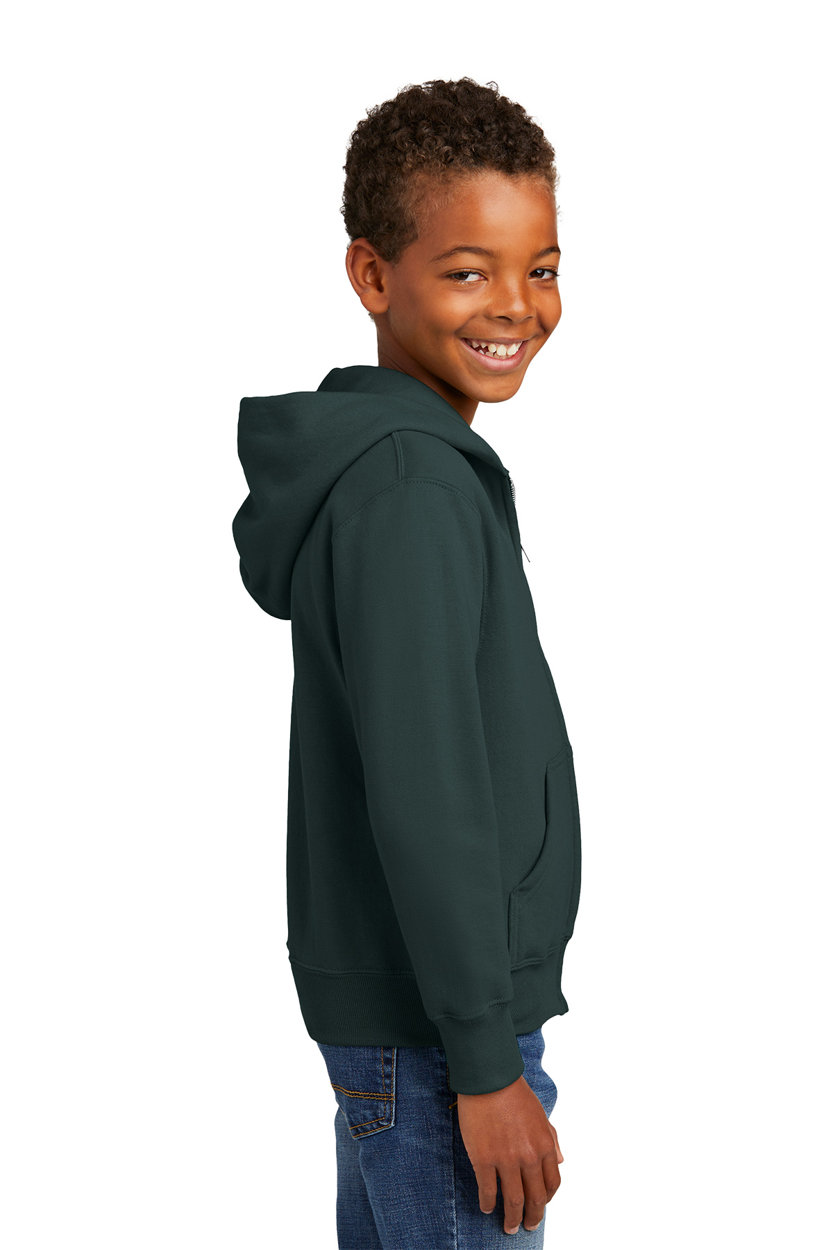 Port & Company Printed Youth Core Fleece Full-Zip Hooded Sweatshirt
