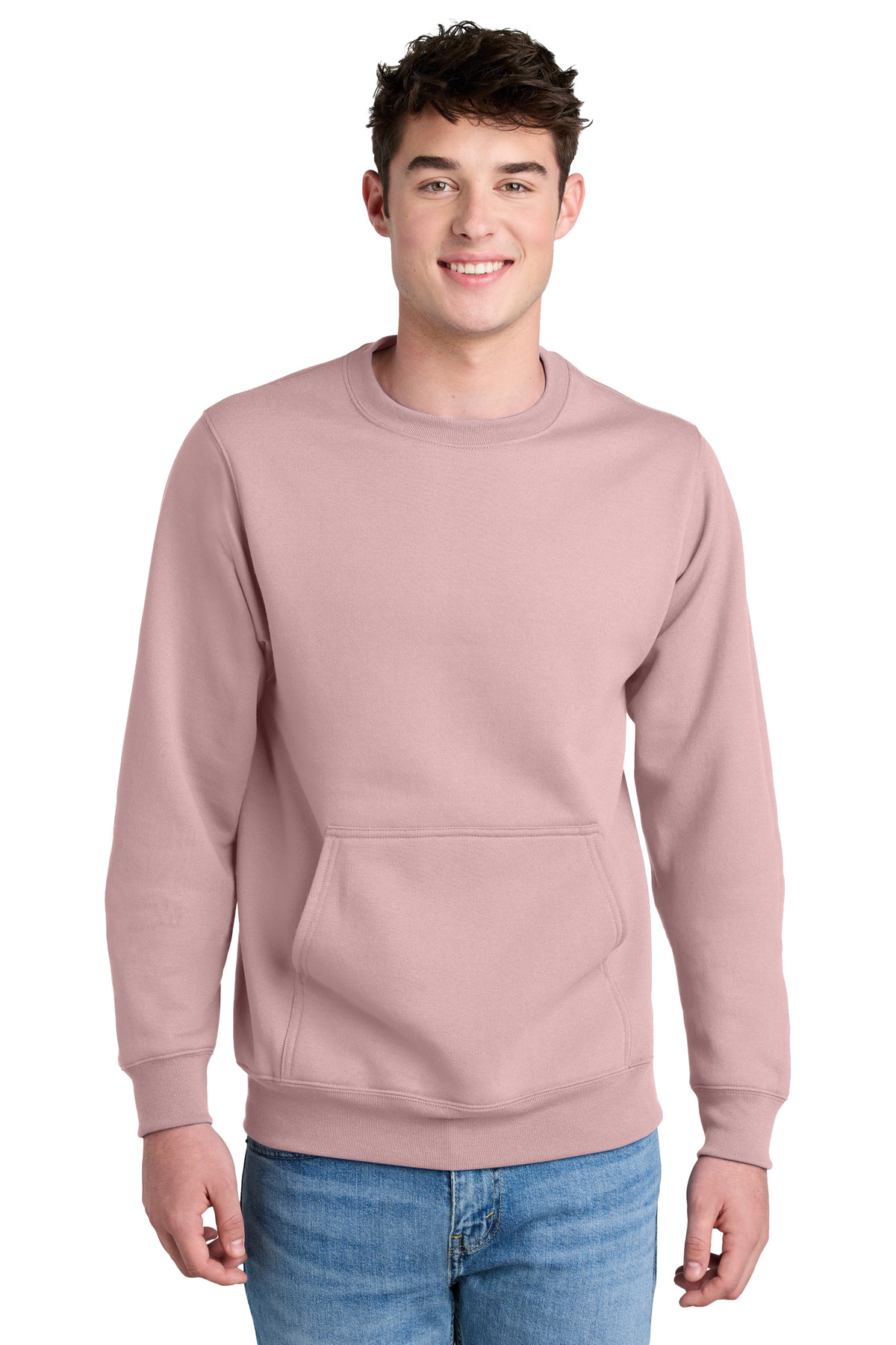 Port & Company Embroidered Core Fleece Crewneck Pocket Sweatshirt