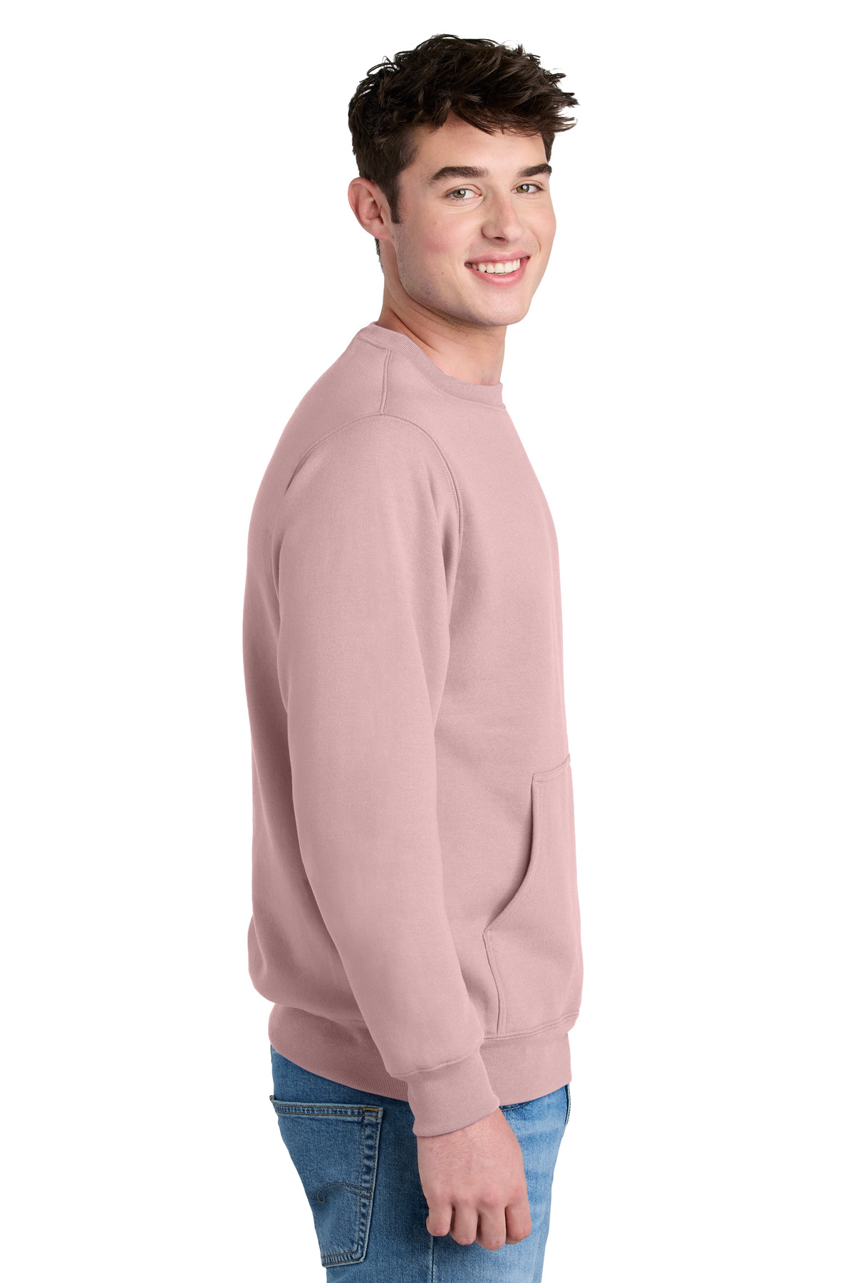 Port & Company Embroidered Core Fleece Crewneck Pocket Sweatshirt