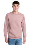 Port & Company Printed Core Fleece Crewneck Pocket Sweatshirt Thumb