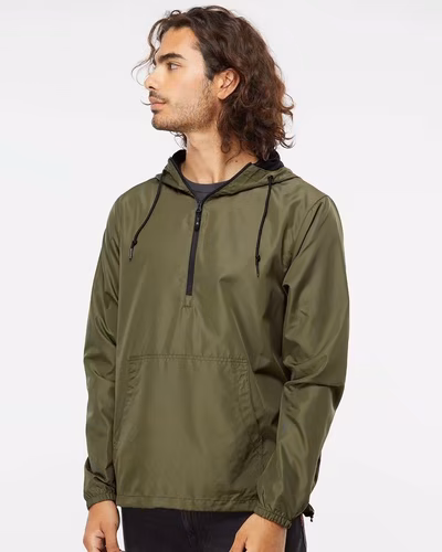 Independent Trading Embroidered Co. Lightweight 1/4-Zip Windbreaker