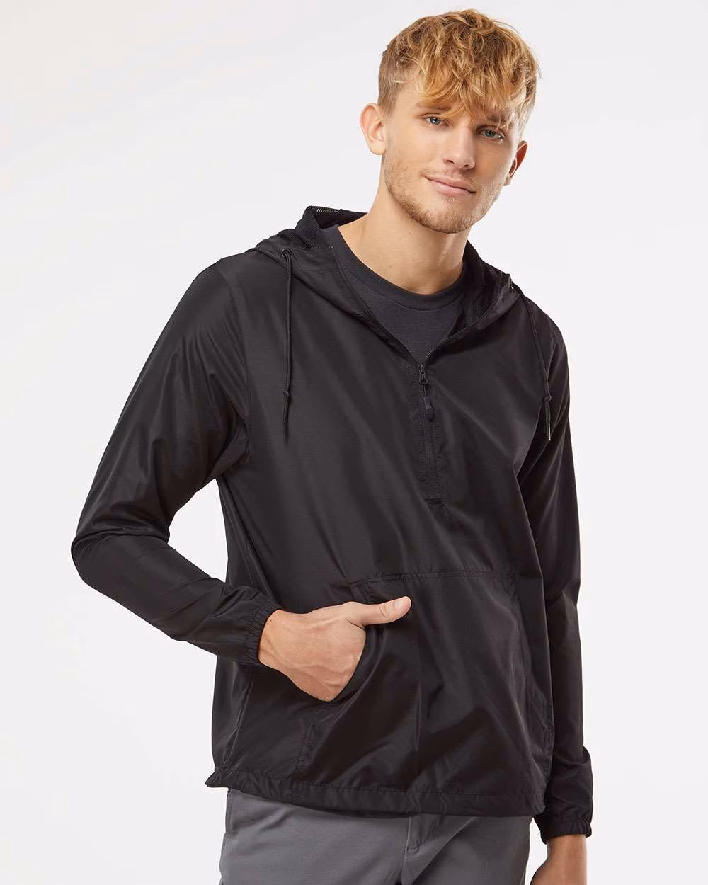 Independent Trading Embroidered Co. Lightweight 1/4-Zip Windbreaker Image - Independent Trading Embroidered Co. Lightweight 1/4-Zip Windbreaker Pullover